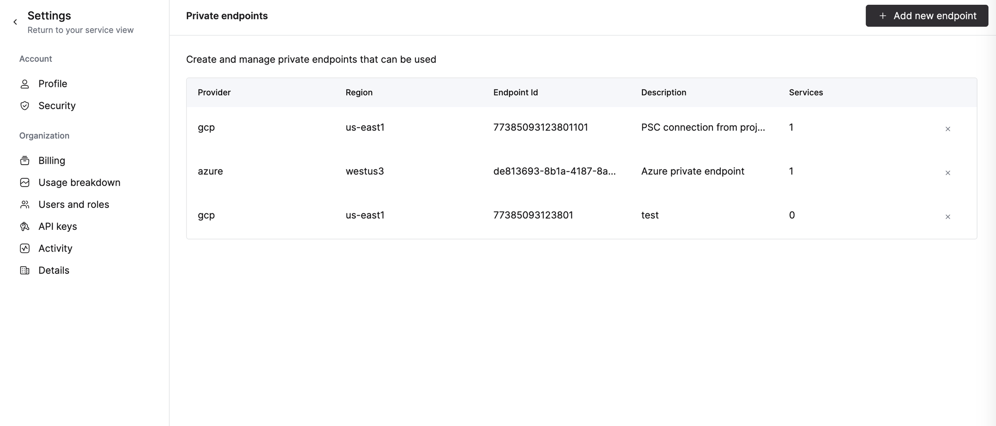 Remove Private Endpoint from ClickHouse Cloud - Zoomed