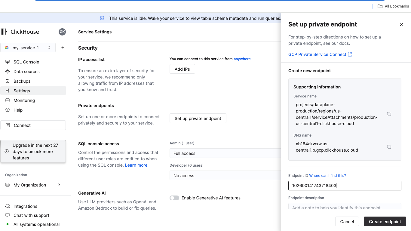 Private Endpoints Filter - Zoomed